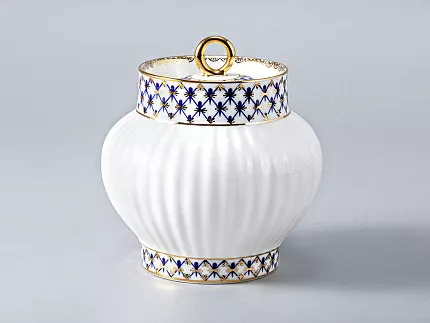 Сахарница форма Волна рисунок Кобальтовая сетка, арт. 80.06535.00.1