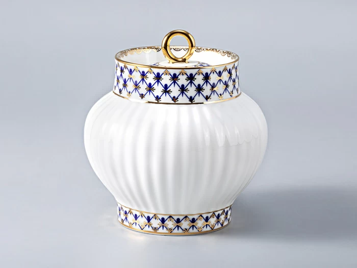 Сахарница форма Волна рисунок Кобальтовая сетка, арт. 80.06535.00.1, 