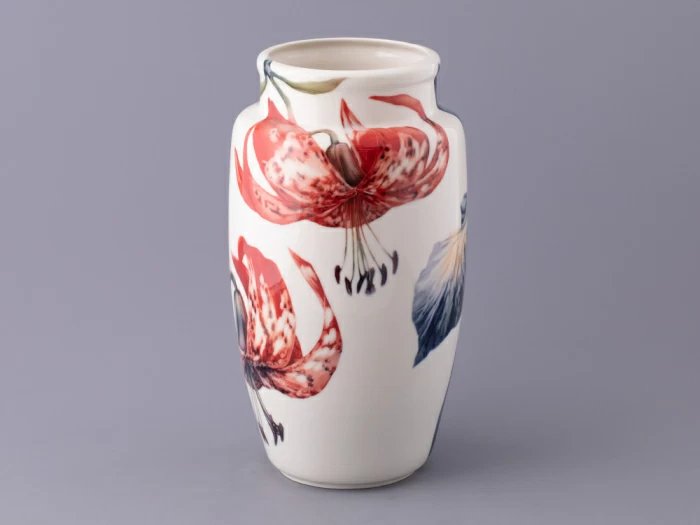 Ваза форма Китайская среднего размера рисунок Ирисы Лилия светлый, арт 80.47140.00.1, 