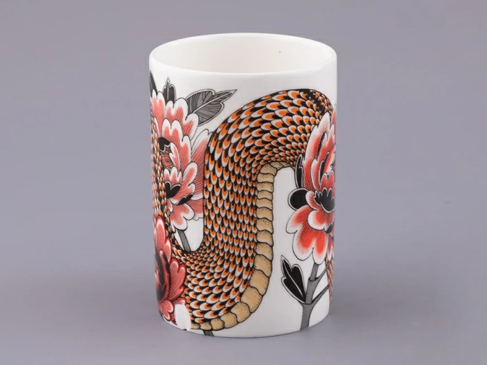 Бокал с блюдцем и крышкой в подарочной упаковке, форма top, рисунок TATTOO SERPENTA , арт. 81.32804.00.1, 