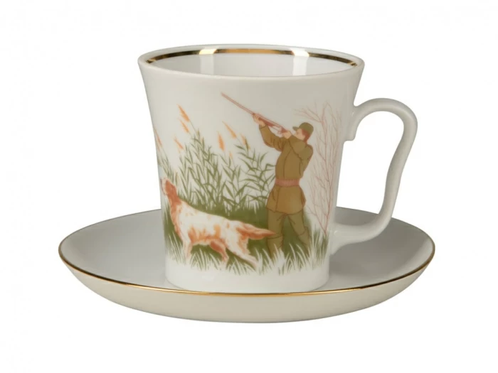 Бокал с блюдцем 360 мл форма Ленинградский рисунок Утиная охота арт. 81.25795.00.1, 