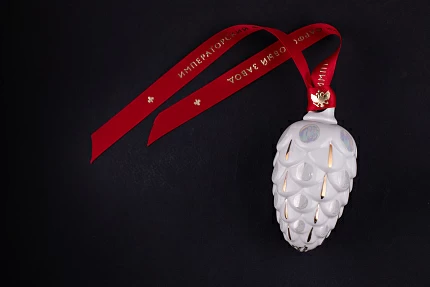 Елочная игрушка Шишка, рисунок Снежная, арт 60.21176.00.1