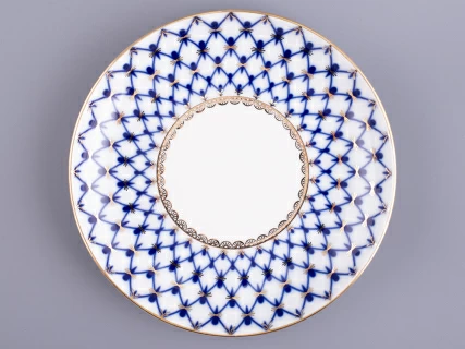 Бокал с блюдцем и с крышкой 380 мл форма Снежное утро рисунок Кобальтовая сетка арт. 81.15425.00.1, 