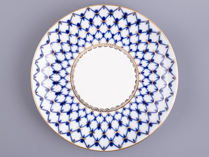 Бокал с блюдцем и с крышкой 380 мл форма Снежное утро рисунок Кобальтовая сетка арт. 81.15425.00.1, 