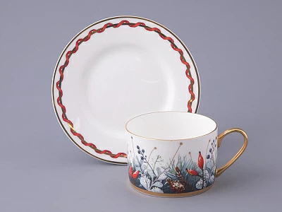 Чашка с блюдцем 250 мл форма Идиллия рисунок Календа, арт. 81.30758.00.1