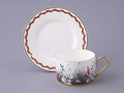 Чашка с блюдцем 250 мл форма Идиллия рисунок Календа, арт. 81.30758.00.1