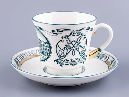 Чашка с блюдцем чайная 220 мл форма Банкетная рисунок Зимний дворец арт.  81.15309.00.1