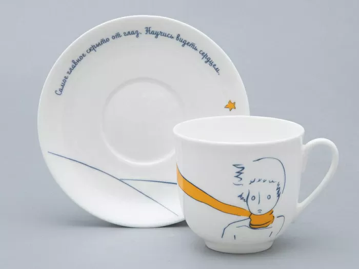 Подарочный набор Чашка с блюдцем, форма Ландыш рисунок Портрет Маленького Принца арт. 81.27752.00.5, 
