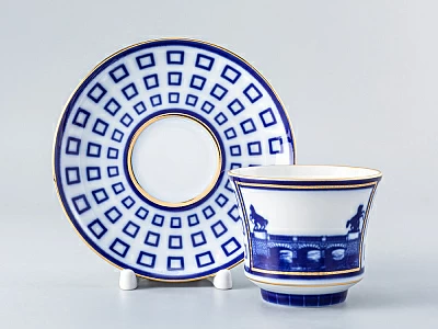 Чашка с блюдцем чайная 220 мл форма Банкетная рисунок Аничков мост арт. 81.16035.00.1