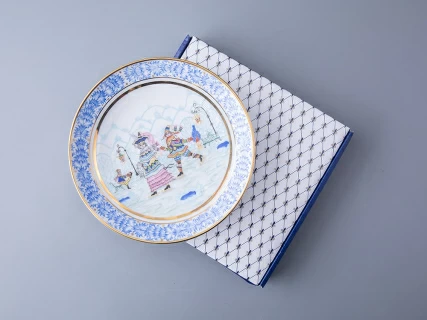 Тарелка декоративная 195 мм форма Эллипс рисунок Зимняя фантазия арт. 80.09998.00.1, 