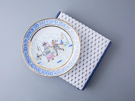 Тарелка декоративная 195 мм форма Эллипс рисунок Зимняя фантазия арт. 80.09998.00.1