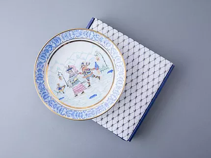 Тарелка декоративная 195 мм форма Эллипс рисунок Зимняя фантазия арт. 80.09998.00.1