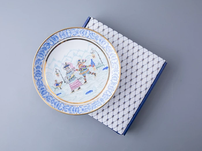 Тарелка декоративная 195 мм форма Эллипс рисунок Зимняя фантазия арт. 80.09998.00.1, 