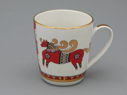 Чашка с блюдцем чайная 300 мл форма Колокол рисунок Красный конь арт.81.34079.00.1, 