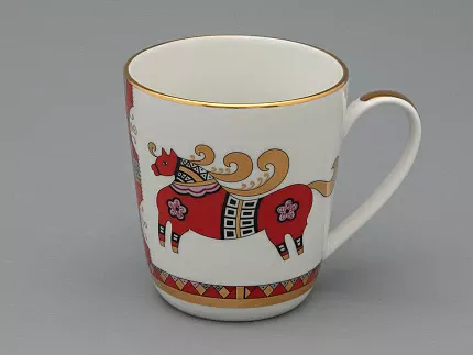 Чашка с блюдцем чайная 300 мл форма Колокол рисунок Красный конь арт.81.34079.00.1