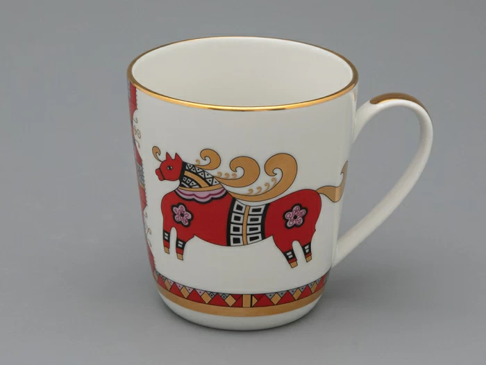 Чашка с блюдцем чайная 300 мл форма Колокол рисунок Красный конь арт.81.34079.00.1, 