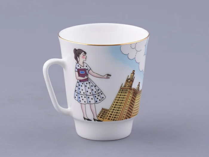 Чашка с блюдцем форма Майская рисунок Университет, арт. 81.32624.00.1, 