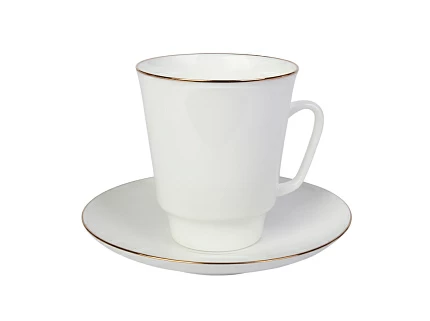 Чашка с блюдцем кофейная 165 мл форма Майская рисунок Золотой кантик арт. 81.13733.00.5