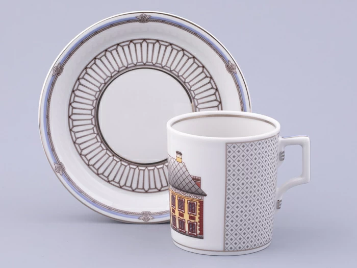 Сервиз чайный на 6 персон 21 предмет, форма Гербовая, рисунок Серебряный город, арт. 81.32583.00.1,  Сервиз чайный на 6 персон 21 предмет, форма Гербовая, рисунок Серебряный город, арт. 81.32583.00.1,