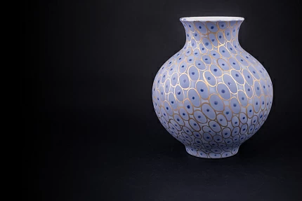 Ваза Голубая, на форме Русская, арт 60.16394.00.1