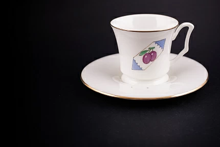 Чашка с блюдцем кофейная, рисунок Конфета Слива, форма Юлия, арт 61.21055.00.1