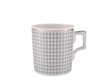 Чашка с блюдцем чайная форма Гербовая рисунок Зазеркалье. Ромбы арт. 81.27714.00.1