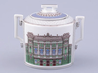 Сервиз чайный на 6 персон 21 предмет, форма Гербовая, рисунок Серебряный город, арт. 81.32583.00.1 Сервиз чайный на 6 персон 21 предмет, форма Гербовая, рисунок Серебряный город, арт. 81.32583.00.1