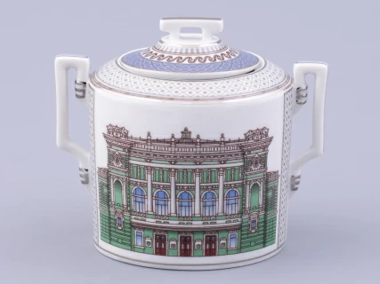 Сервиз чайный на 6 персон 21 предмет, форма Гербовая, рисунок Серебряный город, арт. 81.32583.00.1,  Сервиз чайный на 6 персон 21 предмет, форма Гербовая, рисунок Серебряный город, арт. 81.32583.00.1,