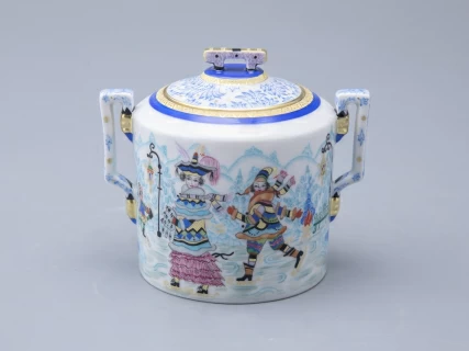 Сахарница, форма Гербовая, рисунок Зимние забавы арт. 80.07796.00.1, 