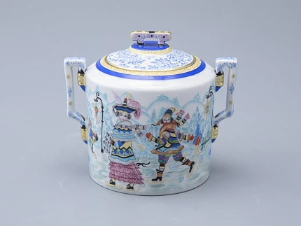 Сахарница, форма Гербовая, рисунок Зимние забавы арт. 80.07796.00.1