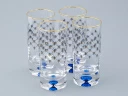 Набор из 4-х высоких стаканов Кобальтовая сетка 300 мл арт. 14.11004.07, Набор из 4-х высоких стаканов Кобальтовая сетка 300 мл арт. 14.11004.07,