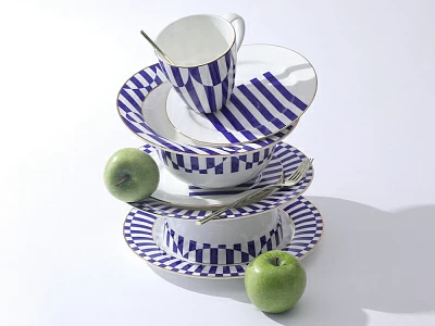 Тарелка глубокая 235 мм Стандартная-2 рисунок Да и нет Синий арт. 80.44733.00.1