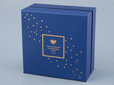 Подарочный набор шкатулка форма Идиллия рисунок Индиго арт. 81.32124.00.1