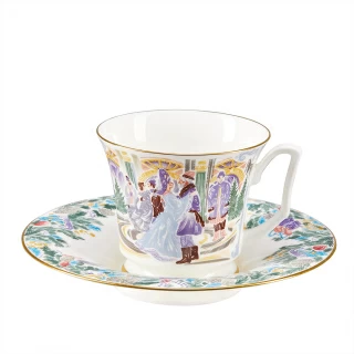 Сервиз чайный форма Юлия рисунок Серебряные коньки, 6 персон 14 предметов арт. 81.29098.00.1, 