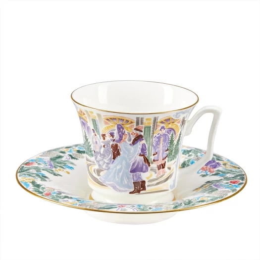 Сервиз чайный форма Юлия рисунок Серебряные коньки, 6 персон 14 предметов арт. 81.29098.00.1, 