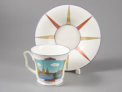 Чашка с блюдцем чайная, форма Юлия рисунок Петербургские картинки. Невские берега, арт. 81.29022.00.1