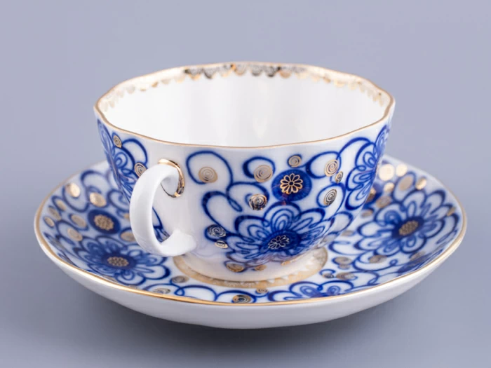 Чашка с блюдцем чайная 250 мл форма Тюльпан рисунок Вьюнок арт. 81.10110.00.1, 