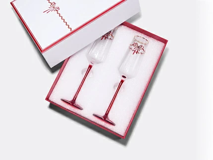 Набор из 2-х бокалов для шампанского 250 мл, в подарочной упаковке, рисунок Календа арт 14.11465.07