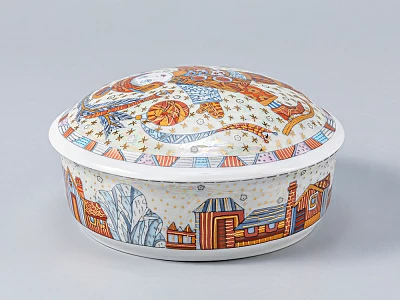 Туалетная коробочка форма Круглая рисунок Фигурное катание №2 арт. 80.87452.00.1