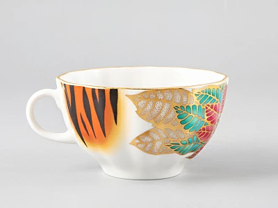 Чашка с блюдцем форма Тюльпан рисунок Пуансеттия, арт. 81.29643.00.1