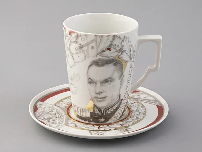 Бокал с блюдцем в подарочной упаковке, форма Гранд, рисунок Маршалы победы Константин Рокоссовский, арт. 81.33244.00.1 Бокал с блюдцем в подарочной упаковке, форма Гранд, рисунок Маршалы победы Константин Рокоссовский, арт. 81.33244.00.1