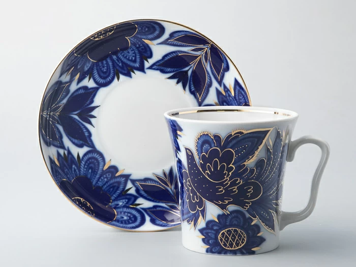 Бокал с блюдцем форма Ленинградский рисунок Птицы 360 мл арт. 81.10493.00.1, 