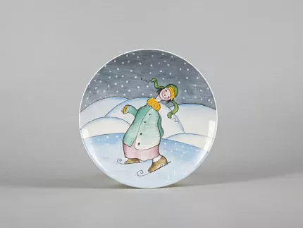 Декоративная тарелка 195 мм форма Эллипс рисунок Зима. Мальчик арт. 81.31054.00.1