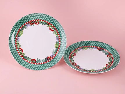 Набор тарелок 270 мм, 2 шт, форма Восточная, рисунок Зимняя история, арт. 81.11376.00.1