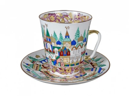 Чашка с блюдцем кофейная 165 мл.,  форма Майская,  рисунок Старинная Россия арт. 81.10382.00.1, 