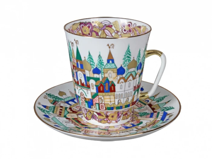 Чашка с блюдцем кофейная 165 мл.,  форма Майская,  рисунок Старинная Россия арт. 81.10382.00.1, 