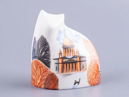 Скульптура Кот идущий, рисунок Осень в городе, арт 82.88384.00.1