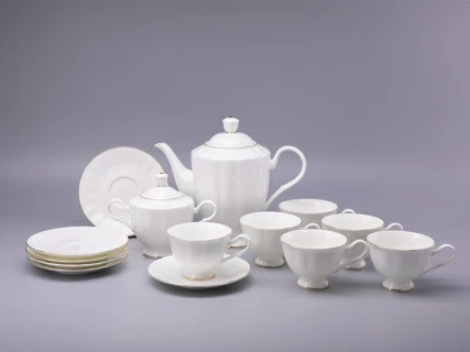Сервиз чайный форма Нега рисунок Золотая лента, 6 персон 14 предметов, арт. 81.23019.00.1, 