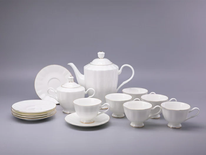 Сервиз чайный форма Нега рисунок Золотая лента, 6 персон 14 предметов, арт. 81.23019.00.1, 