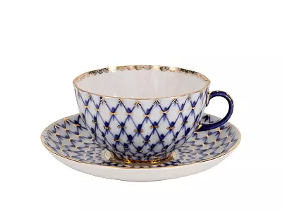 Сервиз чайный форма Тюльпан рисунок Кобальтовая сетка, 6 персон 20 предметов, арт. 81.11141.03.1